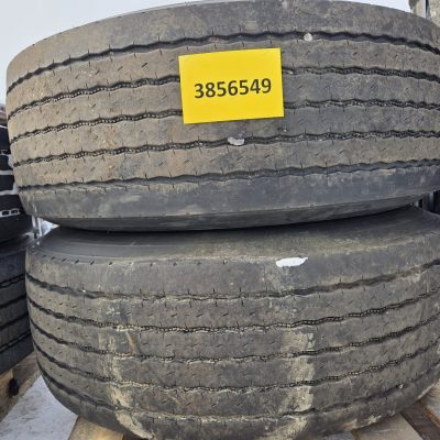 Käytetyt pinnoittamattomat renkaat vanteineen 385/65 R22,5. 2kpl
