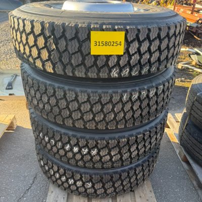 pinnoitetut renkaat maalatuilla vanteilla 315/80 22,5 4kpl